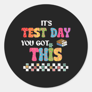 Testen der Motivation Student Lehrer seinen Testta Runder Aufkleber