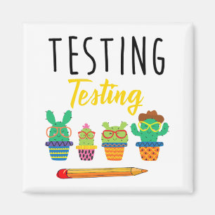 Testen des Niedlichen Cactus Staat Magnet