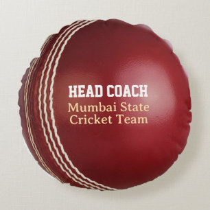 Testen des roten Cricket-Balls mit benutzerdefinie Rundes Kissen
