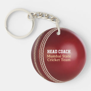 Testen des roten Cricket-Balls mit benutzerdefinie Schlüsselanhänger