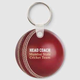 Testen des roten Cricket-Balls mit benutzerdefinie Schlüsselanhänger