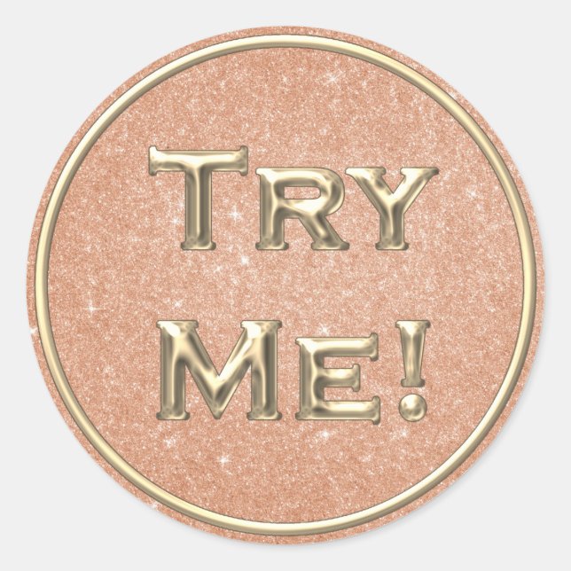 Testen Sie den Gold Peach Blush Tester Beispielcon Runder Aufkleber (Vorderseite)