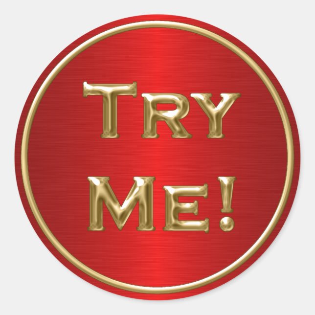 Testen Sie mich Black Gold Red for Tester Sample C Runder Aufkleber (Vorderseite)