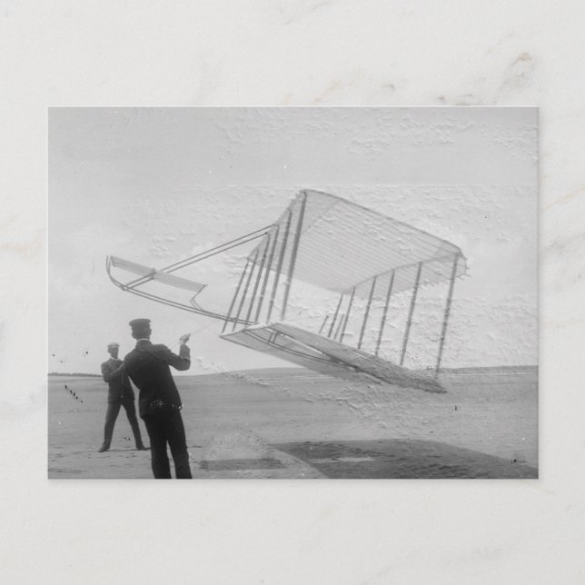 Testflug der Wright Brothers Postkarte (Vorderseite)