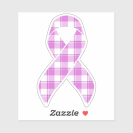 Testicular Cancer Awareness Plaid Purple Ribbon Aufkleber