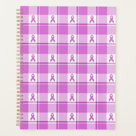 Testicular Cancer Awareness Plaid Purple Ribbon Planer