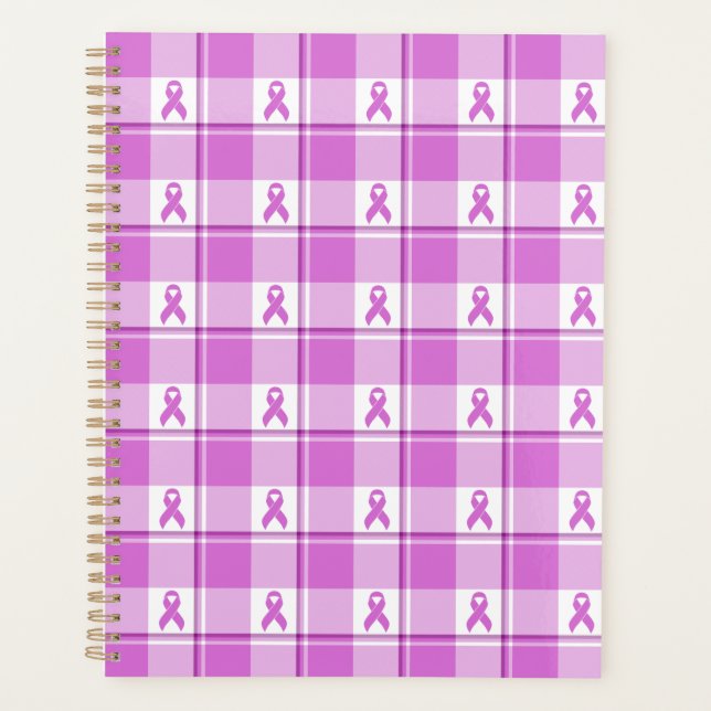 Testicular Cancer Awareness Plaid Purple Ribbon Planer (Vorderseite)