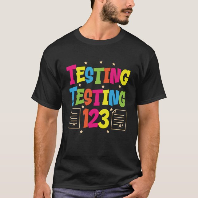 Testing 123 Niedlich Test Day Teacher Pullover (Vorderseite)