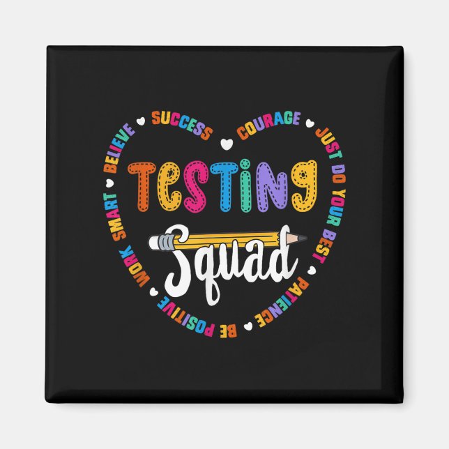 Testing Squad Motivational Test Day Words Heart Te Magnet (Vorne)