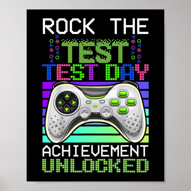 Testlehrer-Tag Gaming Gamer Test Day Unlocke Poster (Vorne)