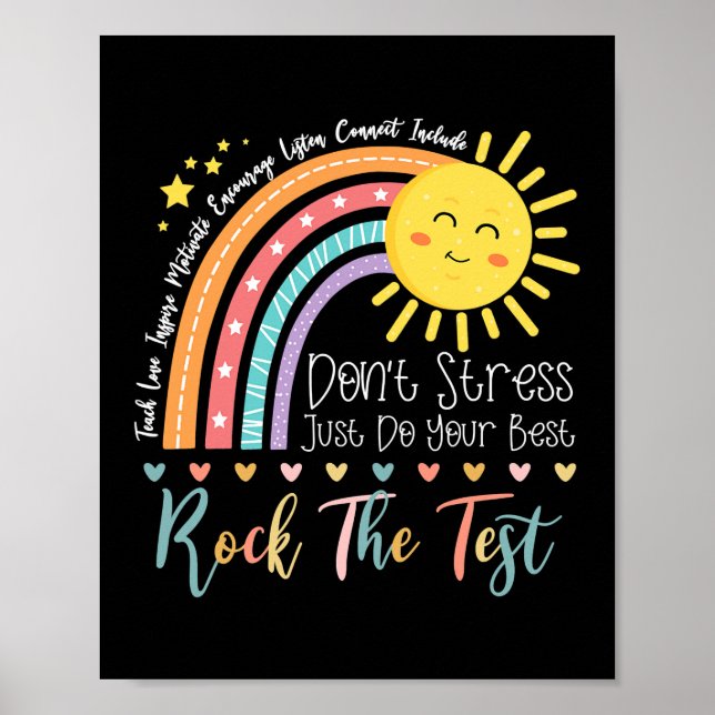 Testtag Felstestlehrer Testtag Regenbogen Poster (Vorne)