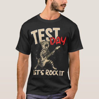 Testtag Lasst uns den Testtag rocken Rock-Katze T-Shirt