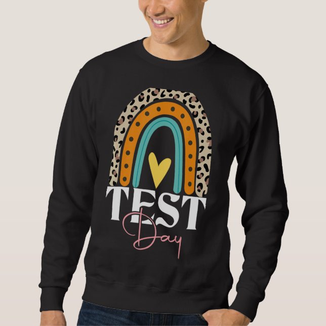 Testtag Lehrer Testtag Rainbow Leopard Teach Sweatshirt (Vorderseite)