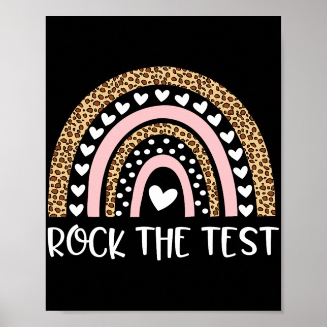 Testtag rocken Testlehrer Regenbogen Leopard Stu Poster (Vorne)