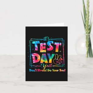 Testtag Y'all Gefärbte Krawatte Funny Testday Teac Karte