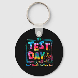 Testtag Y'all Gefärbte Krawatte Funny Testday Teac Schlüsselanhänger
