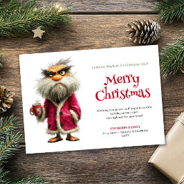 Testy Santa custom cartoon Christmas greeting card Feiertagskarte