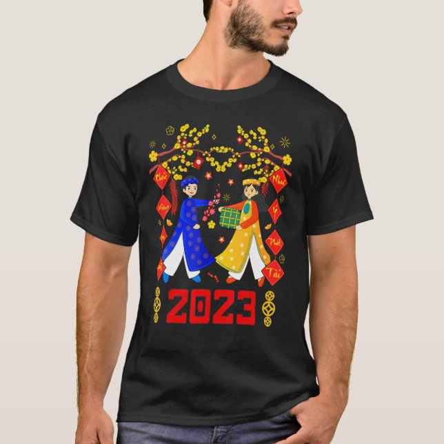 Tet 2023 Chuc Mung Nam Moi Vietnam Lunar New Yea T-Shirt (Vorderseite)