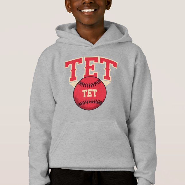 TET Baseball-Logo Hoodie (Vorderseite)