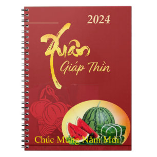 Tet Chuc Mung Nam Moi Happy New Year Xuan 2024 Notizblock