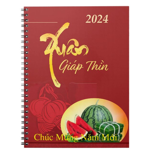Tet Chuc Mung Nam Moi Happy New Year Xuan 2024 Notizblock (Vorderseite)