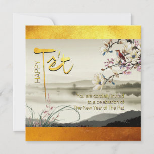 Tet Hoa Anh Dao Nouvel An Vietnamien Invitation SF