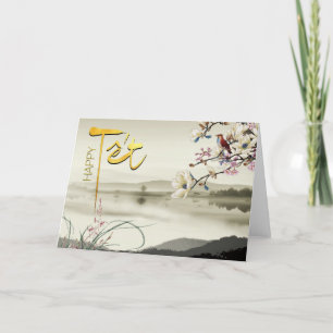 Tet Hoa Anh Dao Vietnamese New Year GC Feiertagskarte