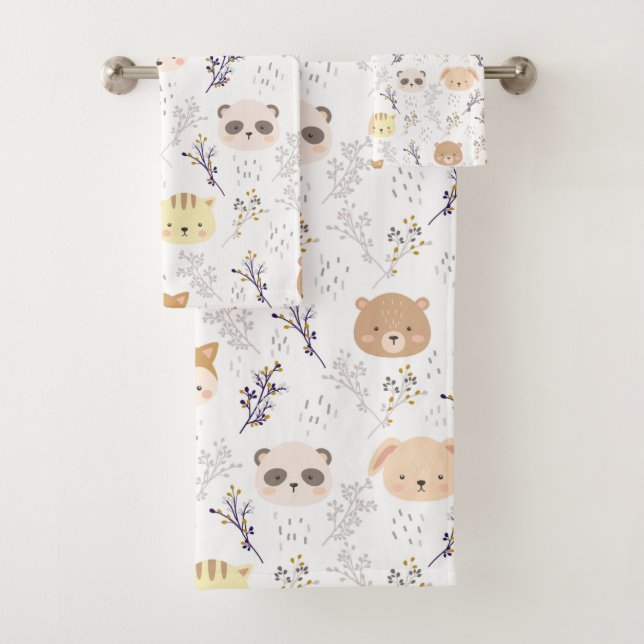 Tête D'Animal Adorable Et Motif Floral (En situation)