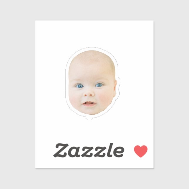 Tête de bébé autocollant photo pour 1er anniversai (Feuille)