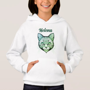 Tête de chat Courbe de couleur turquoise-verte