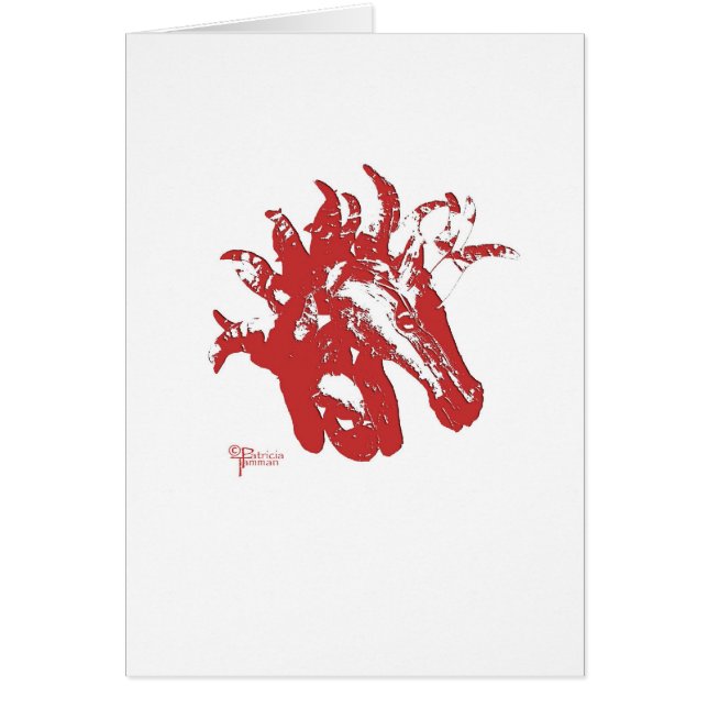 Tête de cheval de fer de carrousel en rouge (Devant)