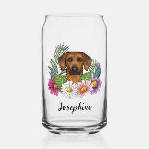 Tête de chien Ridgeback de Rhodésie Fleurs sauvage