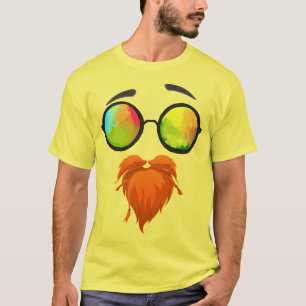 Tête de Hipster avec lunettes de soleil et T-shirt