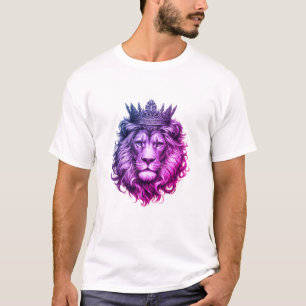 Tête de lion avec T-shirt de luxe Couronne royale