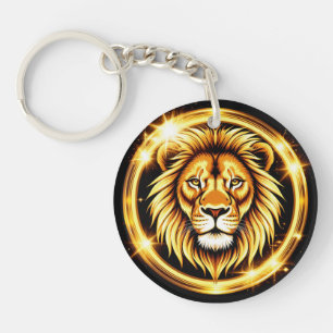 Tête de Lion Doré avec Éclat Radiante