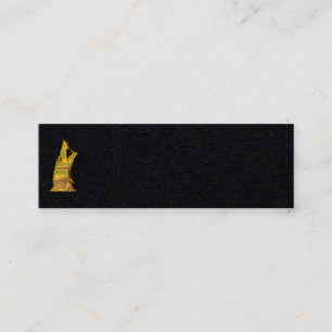 Tête de Loup Doré carte de visite noire mini vert