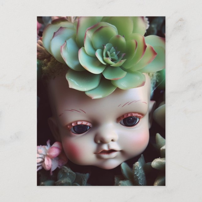 Tête de poupée dans la carte postale Succulent Gar (Devant)