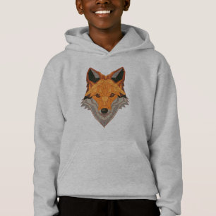 Tête de renard orange polygonale dessin animalier