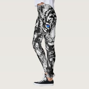 Tête de tigre blanche réaliste - Leggings de tig