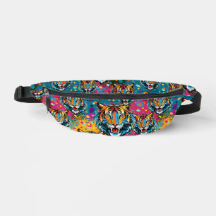 Tête de tigre couleurs arc-en-ciel peinture taches