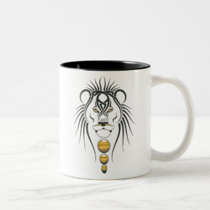 tête de tigre mug en céramique bicolore