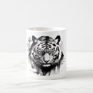 Tête de Tigre sur un ensemble de mugs pour collect