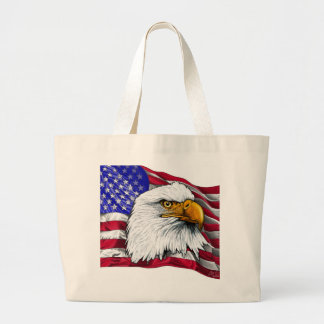 Tête d'Eagle avec le sac fourre-tout à drapeau