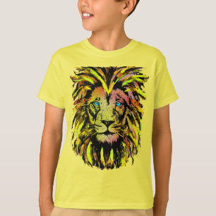 Tête Lion Jaune - T-shirt Enfants Visage Lion