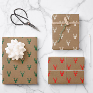 Têtes de cerfs rustiques Feuilles de papier d'enve
