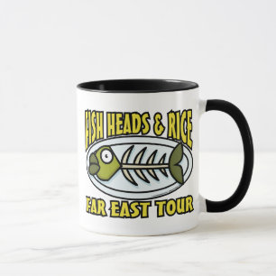 Têtes de poissons et tasse de riz