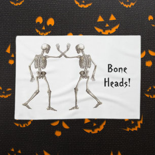 Têtes d'os Squelette Halloween Serviette de cuisin