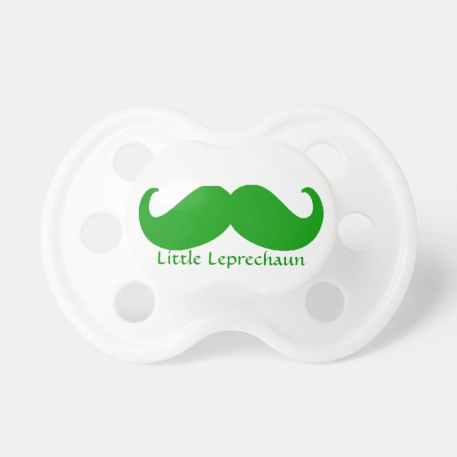 Tétine Moustache verte irlandaise et petit lutin (Devant)