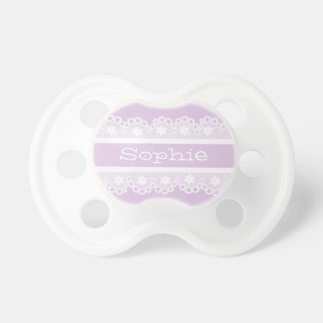 Tétine personnalisée par dentelle Girly (Devant)