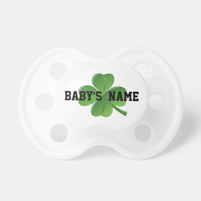 Tétine Shamrock irlandais personnalisé chanceux (Devant)